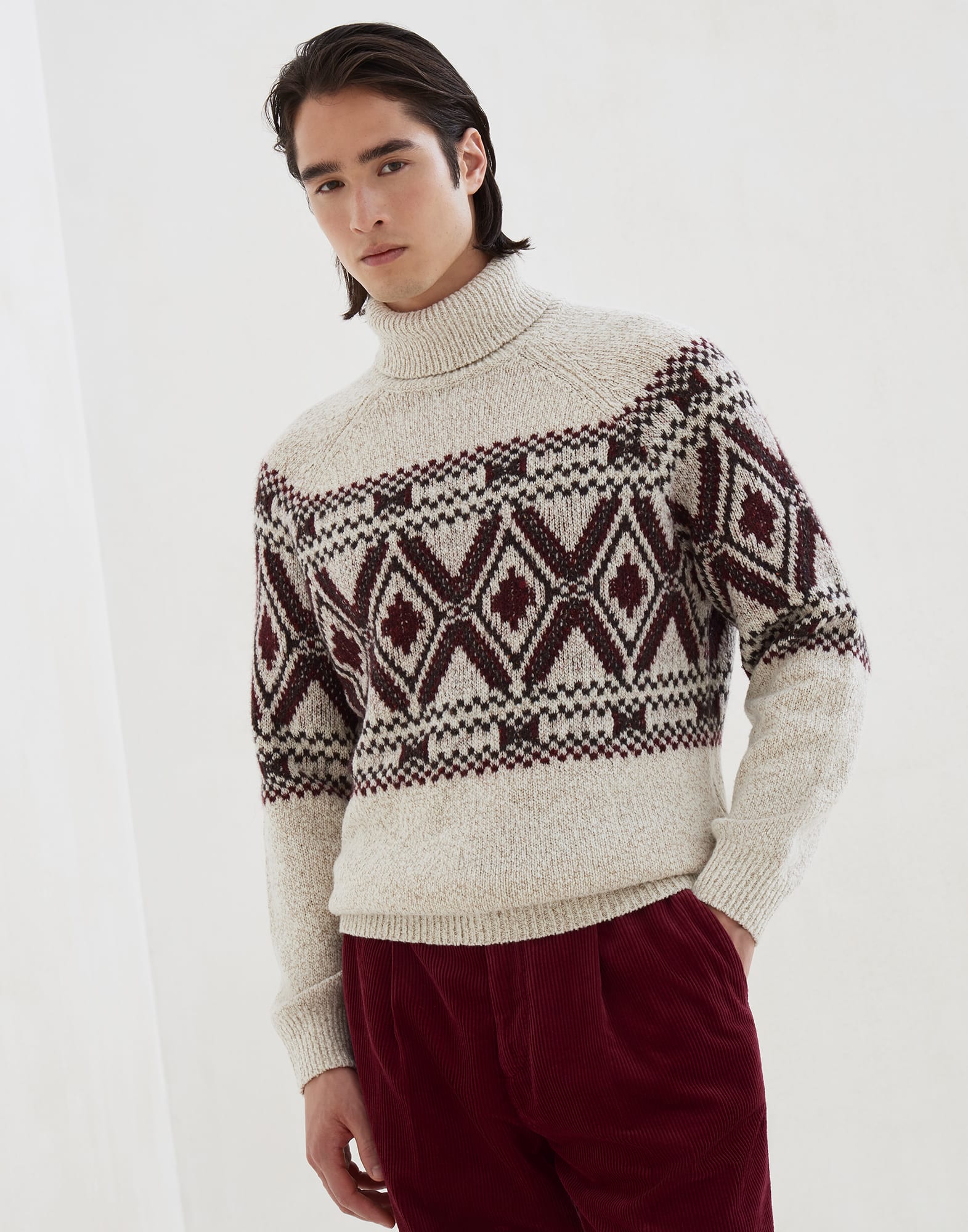 Jacquard turtleneck sweater